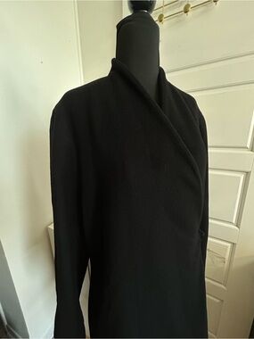 Brian Bailey Collection Jillian Wool Cashmere Wrap Coat Black 4-6